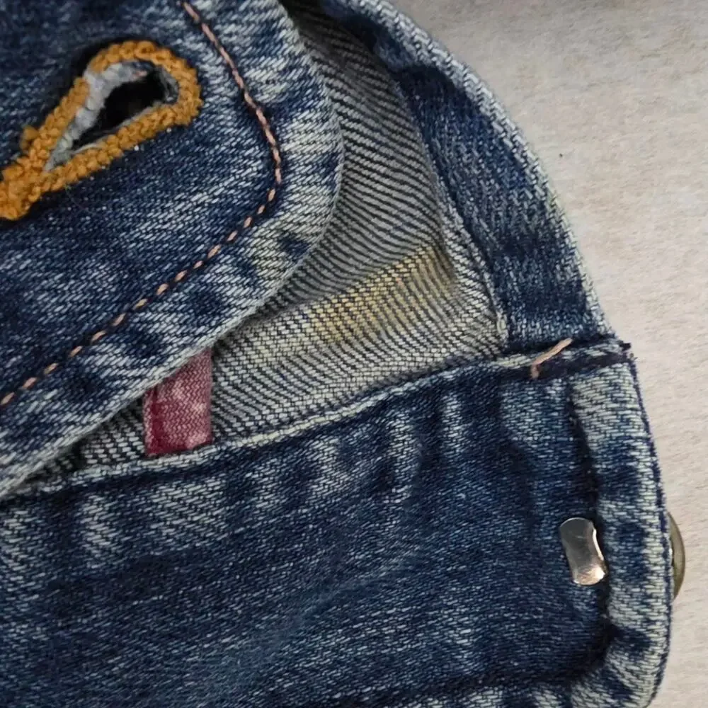 Vtg Y2K Abercrombie Kids Distressed Trucker Style Jean Jacket Size XL